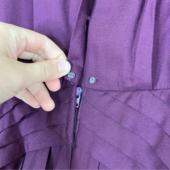 Kathie Lee Vintage Plum Samantha Lace Button Rayon Dress Womens 6 - Picture 7 of 7